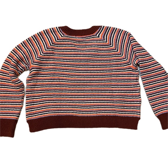 Madewell Arden V-Neck Crop Pullover Sweater in Stripe. NWT. Large - Picture 6 of 8